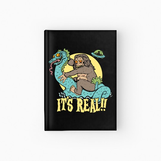 Bigfoot Rides Nessie UFO Cryptid Monster Mayhem Hardcover Journal