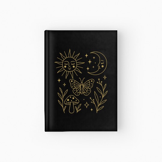 Celestial Magic Moon and Sun Doodle Hardcover Journal