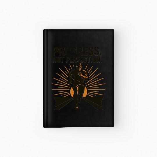 Motivational Running Design – Progress Not Perfect Hardcover Journal