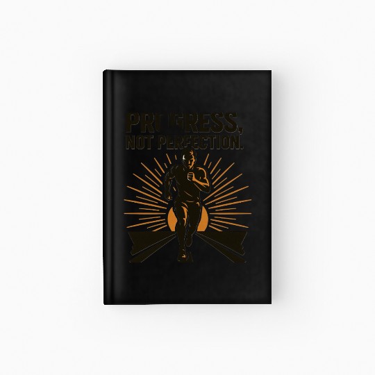 Motivational Running Design – Progress Not Perfect Hardcover Journal