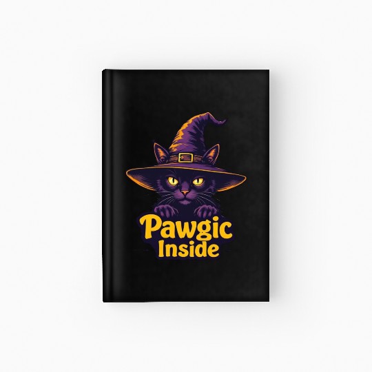 Enchanted Cat Witch Hardcover Journal Design