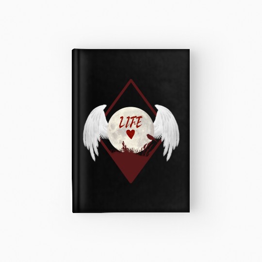 Moonlit Heart with Angel Wings (LIFE) Hardcover Journal