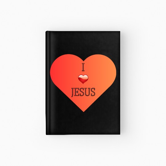 I Love Jesus Heart Design Hardcover Journal