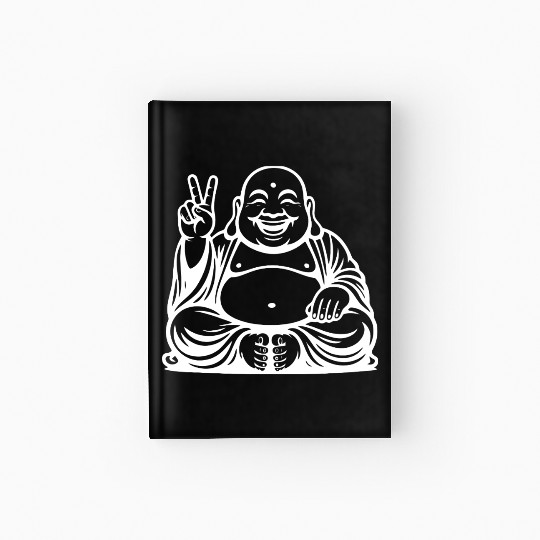 Joyful Buddha Peace Symbol Design Hardcover Journal