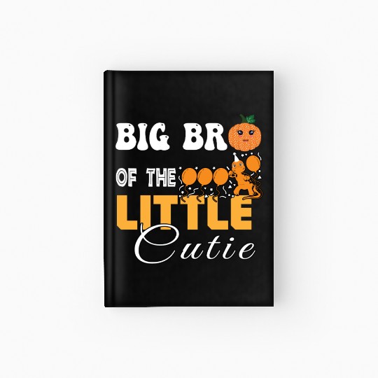 Big Brother Little Cutie Baby Shower Orange 1st Bi Hardcover Journal