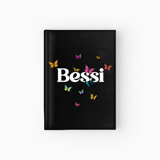 BESSI - beautiful girl name with cute butterflies Hardcover Journal