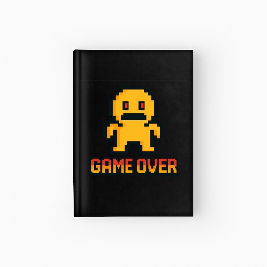 Retro Pixel Game Over – 8-Bit Character Design Hardcover Journal
