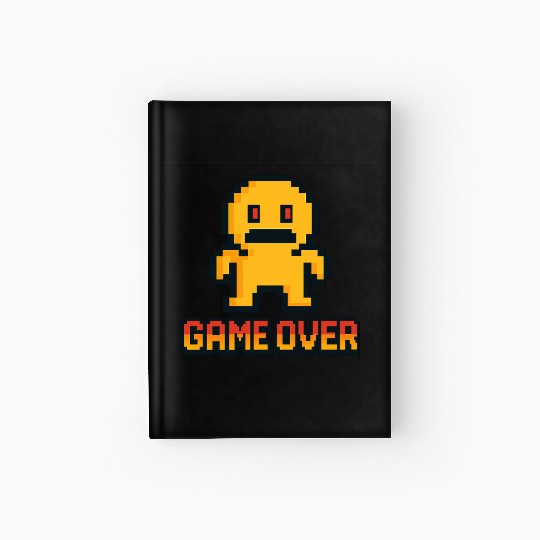 Retro Pixel Game Over – 8-Bit Character Design Hardcover Journal