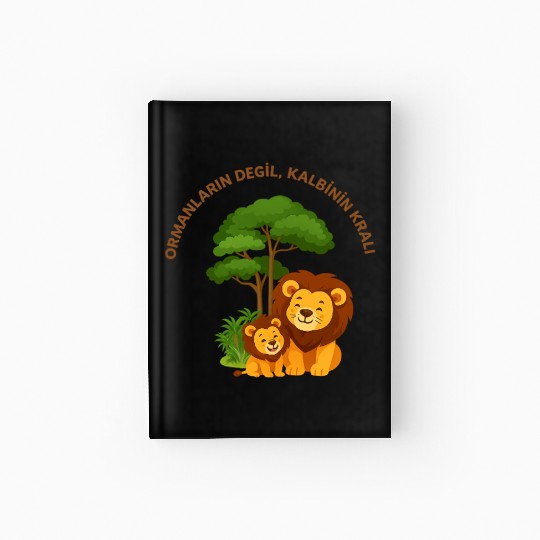 Joyful Lion and Cub Under Green Tree Hardcover Journal