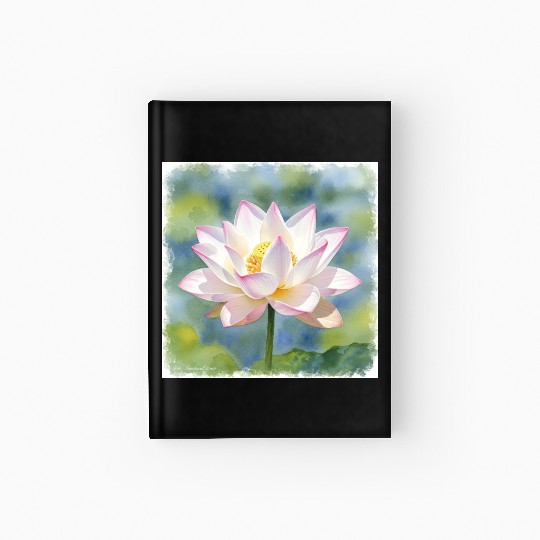 Serene Water Lily Floral Print Hardcover Journal