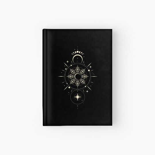 Celestial Mandala Sun and Moon Design Hardcover Journal