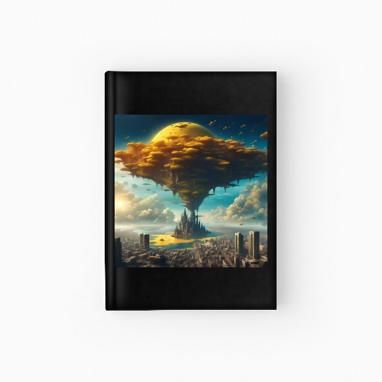 Sci-Fi Alien City: Floating Planet Twilight Scene Hardcover Journal