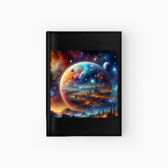 Futuristic Sci-FI Fantasy with Alien Planet Hardcover Journal