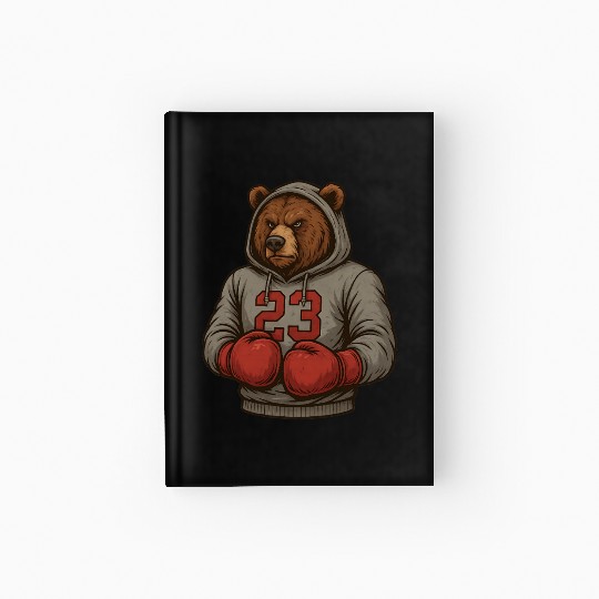 Bear 23 Boxing Hardcover Journal Grizzly Gym Fighter Hardcover Journal