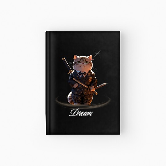 Samurai Cat in Formal Kimono Hardcover Journal