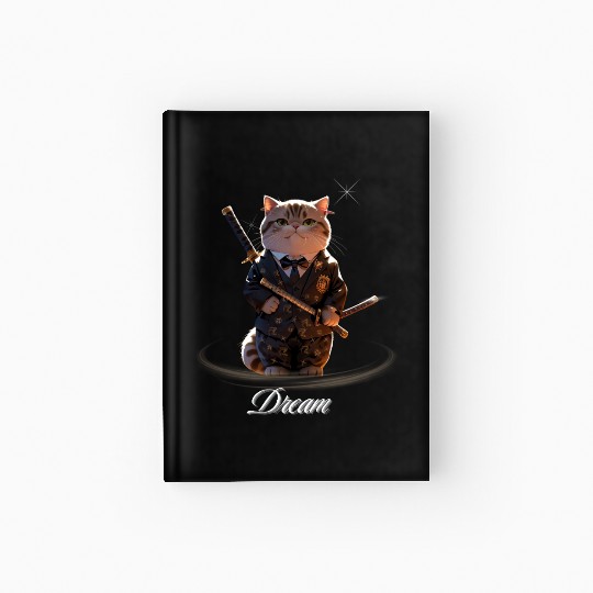 Samurai Cat in Formal Kimono Hardcover Journal
