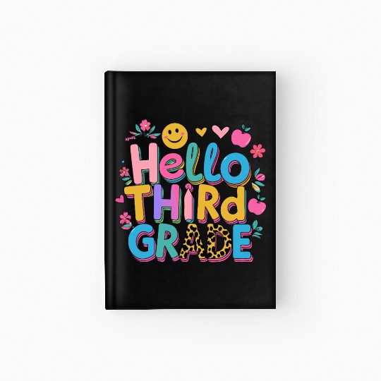 back-to-school-Colorful Hello Third Grade Design Hardcover Journal
