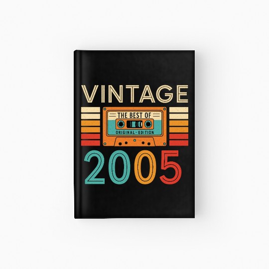 Vintage Cassette Tape 2005 Design Hardcover Journal