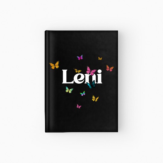 LENI - beautiful girl name with cute butterflies Hardcover Journal