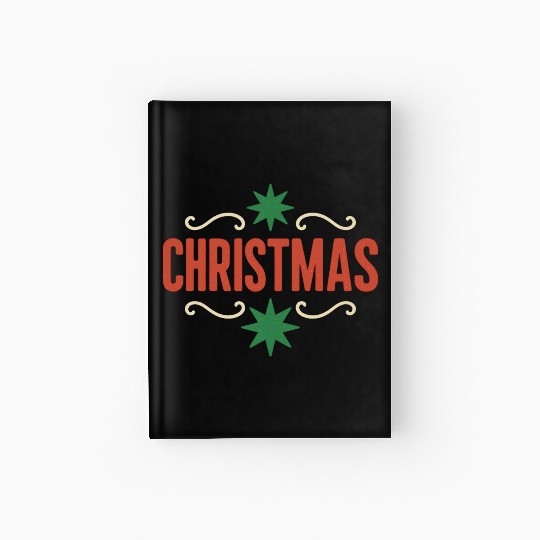 Festive Christmas Spirit Illustration Hardcover Journal