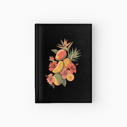 Tropical Paradise Fruit and Floral Arrangement Hardcover Journal