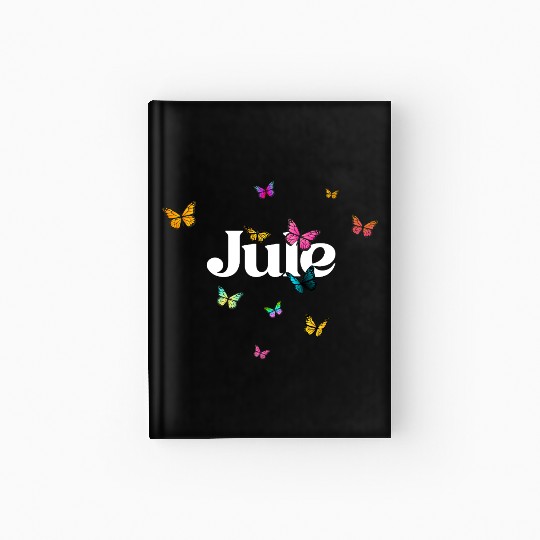 JULE - beautiful girl name with cute butterflies Hardcover Journal
