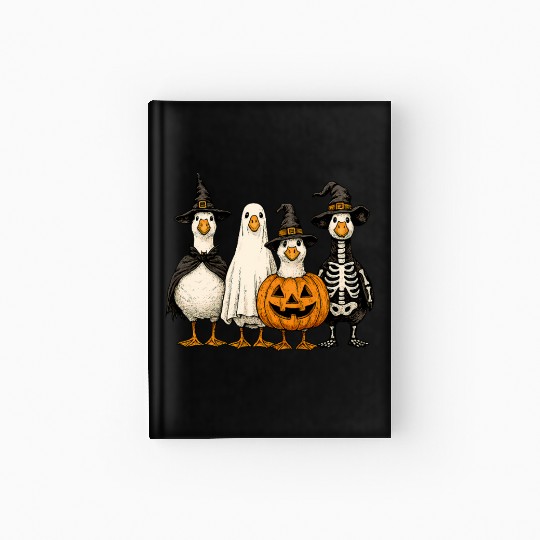 Goose Ghoul Gang Witch Ghost Jackolantern Skeleton Hardcover Journal