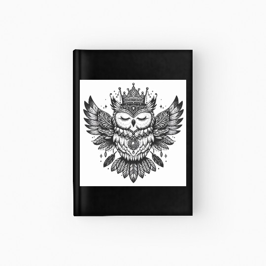 Majestic Crowned Owl Fantasy Design Hardcover Journal