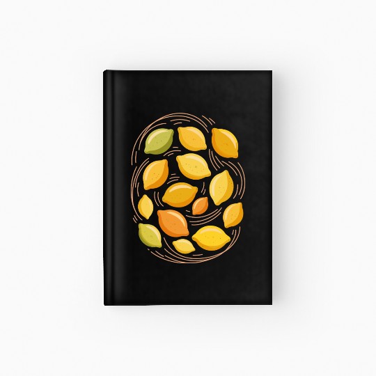 Lemon Pattern for Citrus Lovers Hardcover Journal