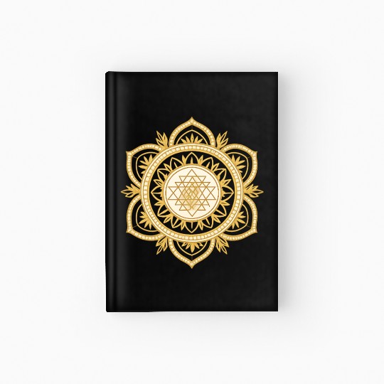 Golden Sacred Geometry Lotus Design Hardcover Journal