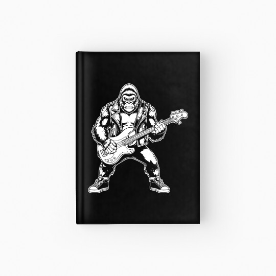 Bigfoot playing Bass Guitar Funny Sasquatch Gift Hardcover Journal
