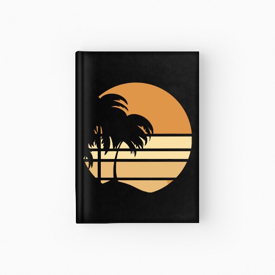 Sunset Palm Silhouette Design Hardcover Journal