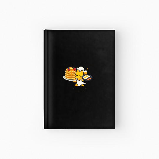 Cute Cat Breakfast Chef Design Hardcover Journal