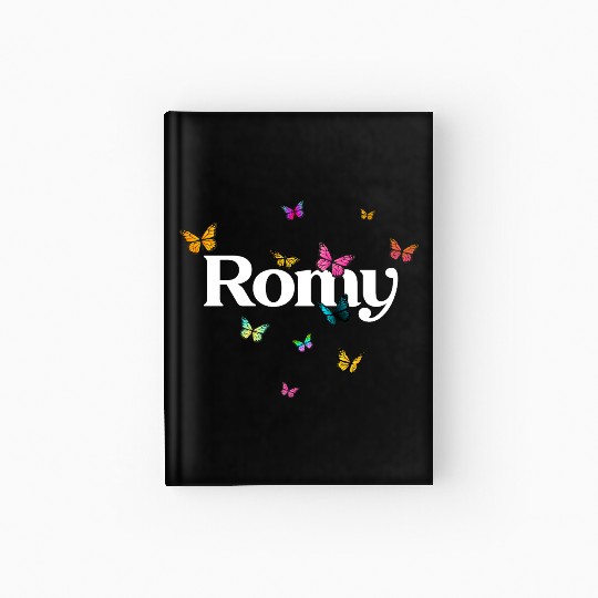 ROMY - beautiful girl name with cute butterflies Hardcover Journal
