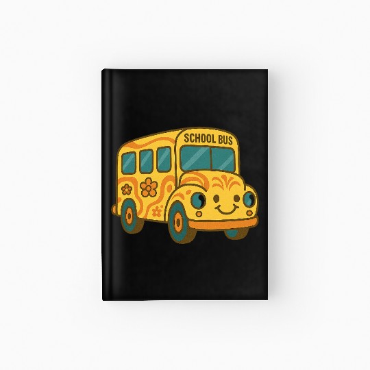 Cute Yellow School Bus Back to School Fun Hardcover Journal