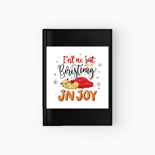 Festive Cat Joy Christmas Design Hardcover Journal