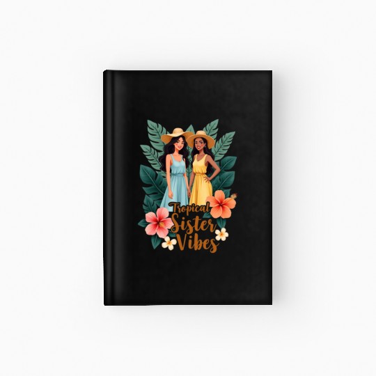 Tropical Sister Vibes Illustration Hardcover Journal