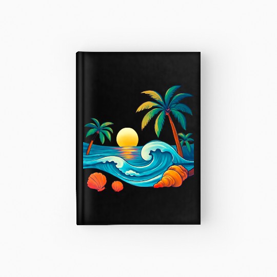 Tropical Sunset Beach Vibes Hardcover Journal
