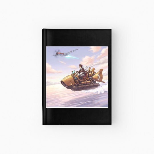Sunset Island Boat Scene Hardcover Journal