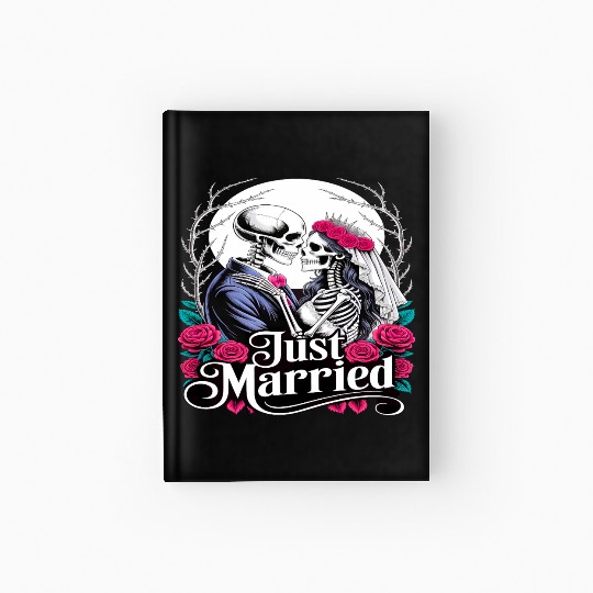 Gothic Just Married Skeletons Bride and Groom Hardcover Journal