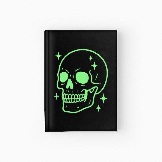 Glowing Neon Skull Design for Edgy Fashion Hardcover Journal