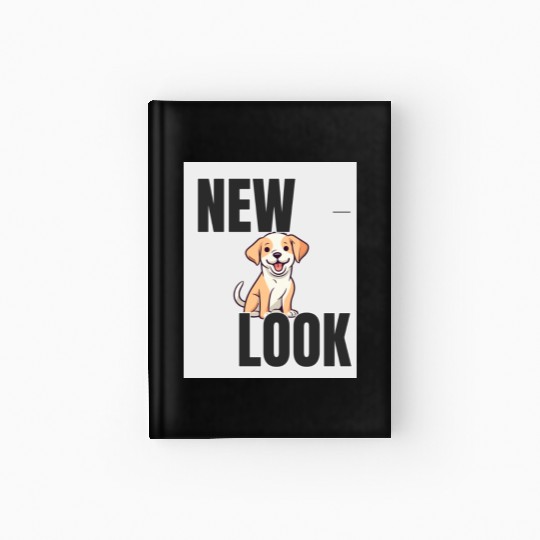 Playful Puppy Illustration Design Hardcover Journal