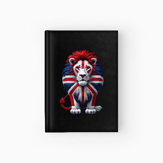 British Lion with Union Jack Flag Graphic Design Hardcover Journal