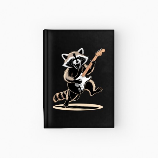 Raccoon Electric Guitar Hardcover Journal