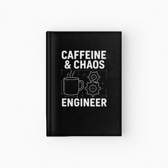 Caffeine & Chaos Engineer - Funny Coffee Tech Gift Hardcover Journal