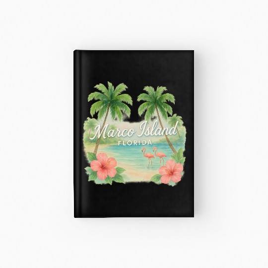 Marco Island Florida Flamingo Beach Hardcover Journal