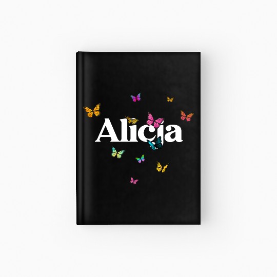 ALICJA - beautiful girl name with cute butterflies Hardcover Journal