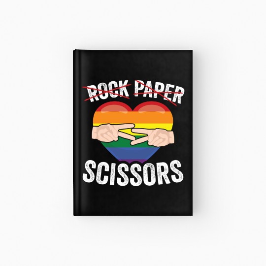 Funny Rock Paper Scissors LGBTQ LGBT Community Hardcover Journal