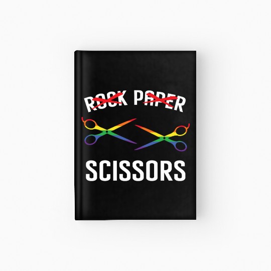 Funny Rock Paper Scissors LGBTQ Pride Hardcover Journal