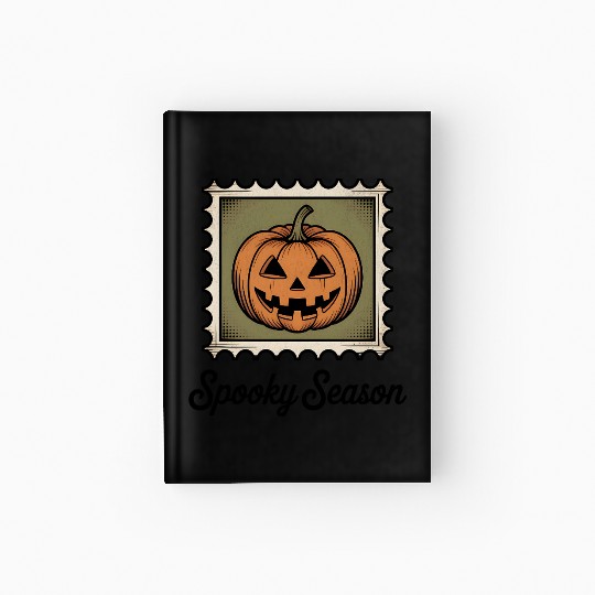Spooky Season Pumpkin Stamp Design Hardcover Journal